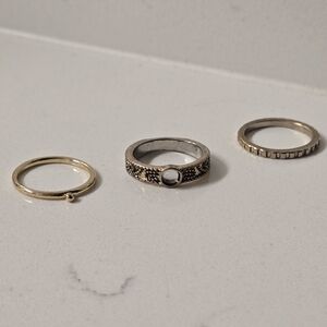 Artisan Gold and Silver Ring Set